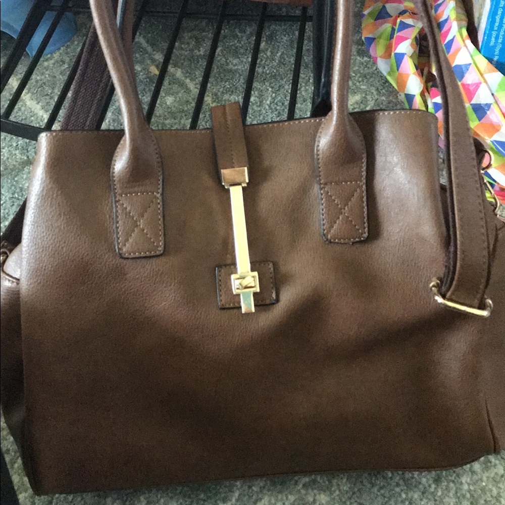 Brown leather purse